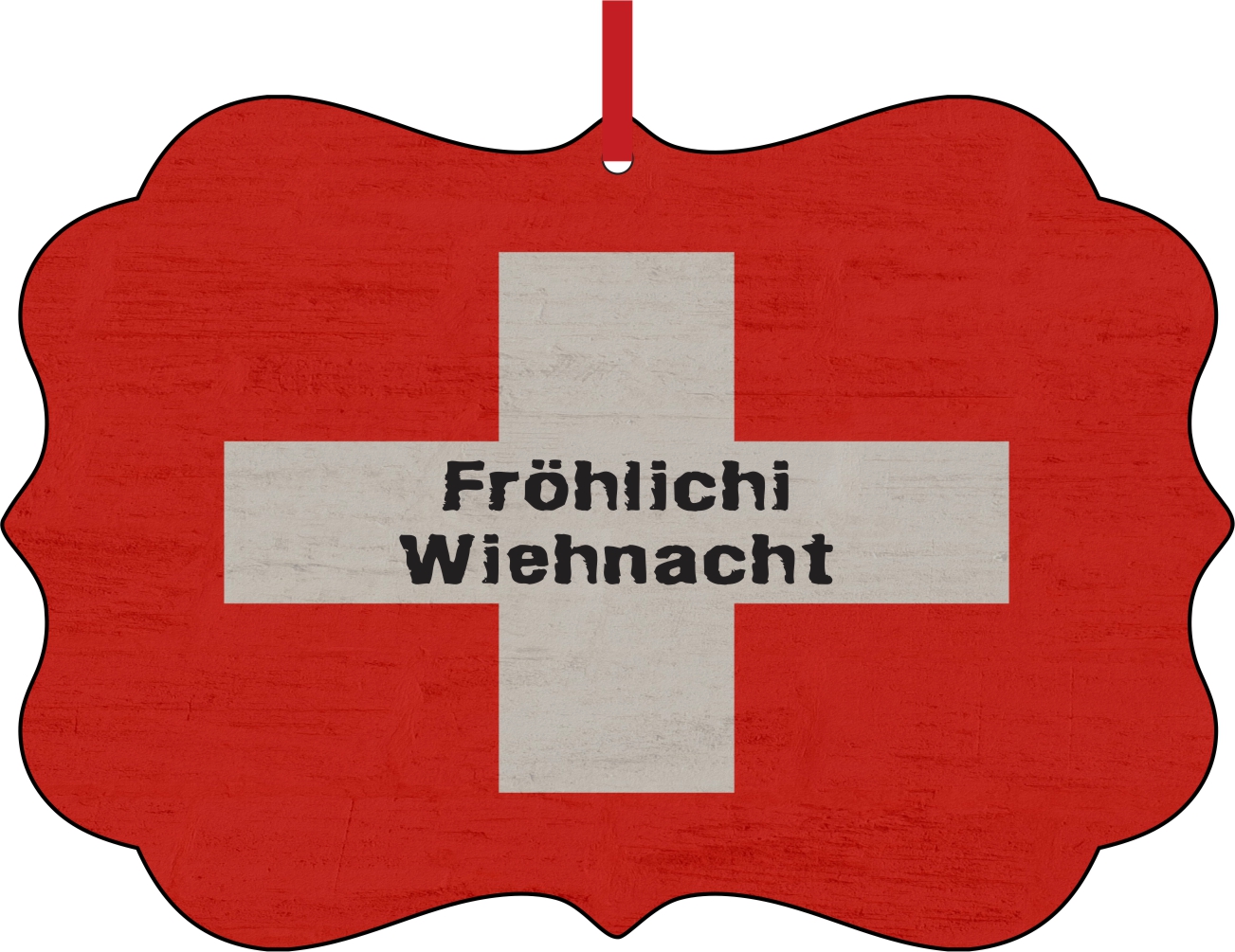 Flag Switzerland Swiss Flag Frohlichi Wiehnacht Double Sided Elegant Aluminum Glossy Christmas