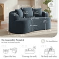 thumbnail image 2 of COOLHUT 65" 3 Seater Sofa Couch, Plush Floor Sofa Couch with Cozy Cushions & 3 Pillows, Curved Back Teddy Fabric Sofa for Living Room, Small Space, Navy Blue (Sofa-in-a-Box), 2 of 10