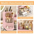 thumbnail image 4 of Wdmiya Makeup Organizer For Vanity, Large Capacity Skincare Organizer Countertop With 2 Drawers, Cosmetic Display Cases Makeup Storage For Bedroom, Bathroom, Ideal Gifts For Women, Pink, 4 of 7