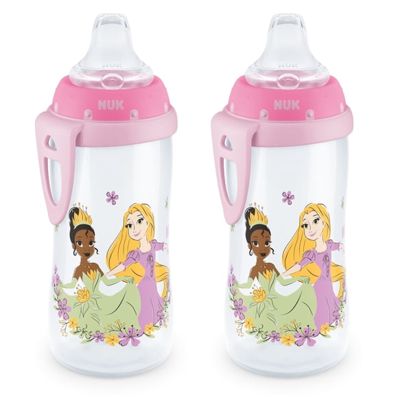 Vaso para sorber NUK Active, 300 ml, paquete de 2 unidades, diseño Disney Princess, sin BPA