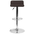 thumbnail image 3 of Contemporary Burgundy Vinyl Adjustable Height Barstool with Quilted Wave Seat and Chrome Base, 3 of 9