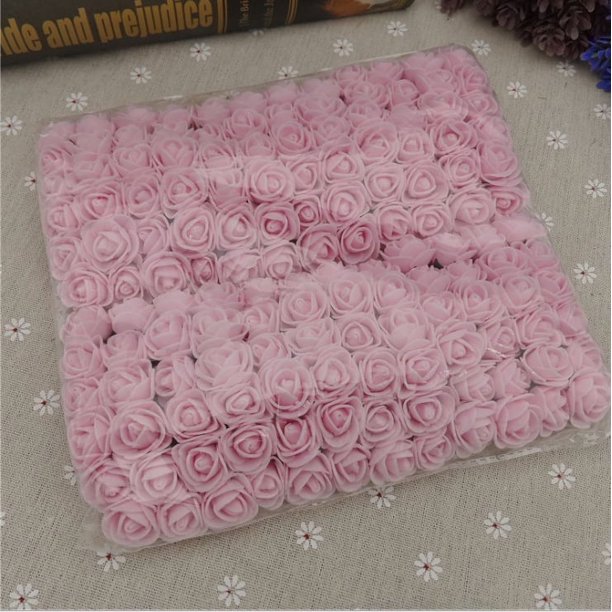 Caja de regalo de dulces con flores de espuma de tres capas y hilo de 2,5 cm, accesorios, corona tejida, flor de espuma de PE de ratán