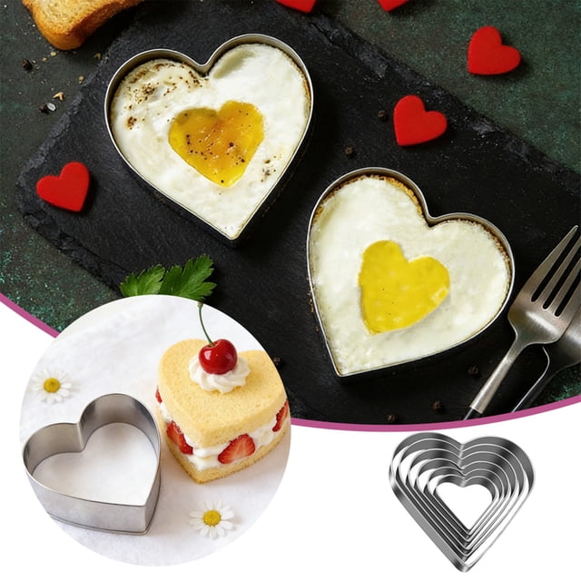 TIELUTT Heart Shaped Cookie Cutter for Baking Stainless Steel Durable Fondant Kitchen Lunchbox Notes for Kids Rib Sandwich Number 1 Cookie Seal A Meal Hands Kitchen