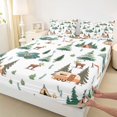thumbnail image 4 of Erosebridal Teens Jungle Animal Deers Queen Sheet Sets 4 Pieces,Kids Boys Girls Kawaii Camping Car Bed Set,Microfiber Bedroom Decor, 4 of 5