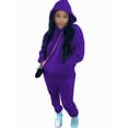 thumbnail image 3 of Cindysus Women Two Piece Outfit Long Sleeve Jogging Set Athletic Hoodie Sweatsuits For Womens Winter Lounge Casual Sets Dark Purple 3XL, 3 of 4