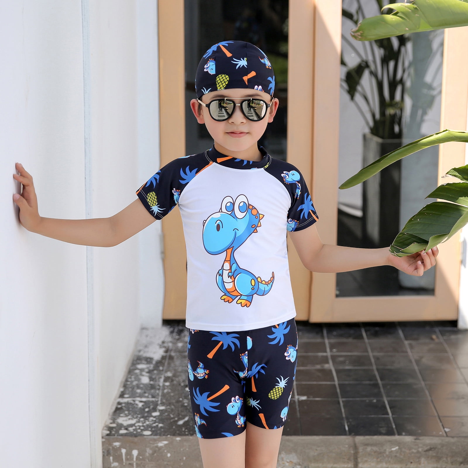 Dyfzdhu Girls Swimsuit Toddler Suit Baby Dinosaur Swimwear Two-Piece ...