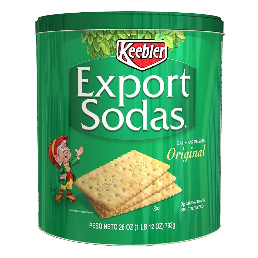 Keebler Export Sodas Original Crackers 28 Oz Can (Pack of 2)