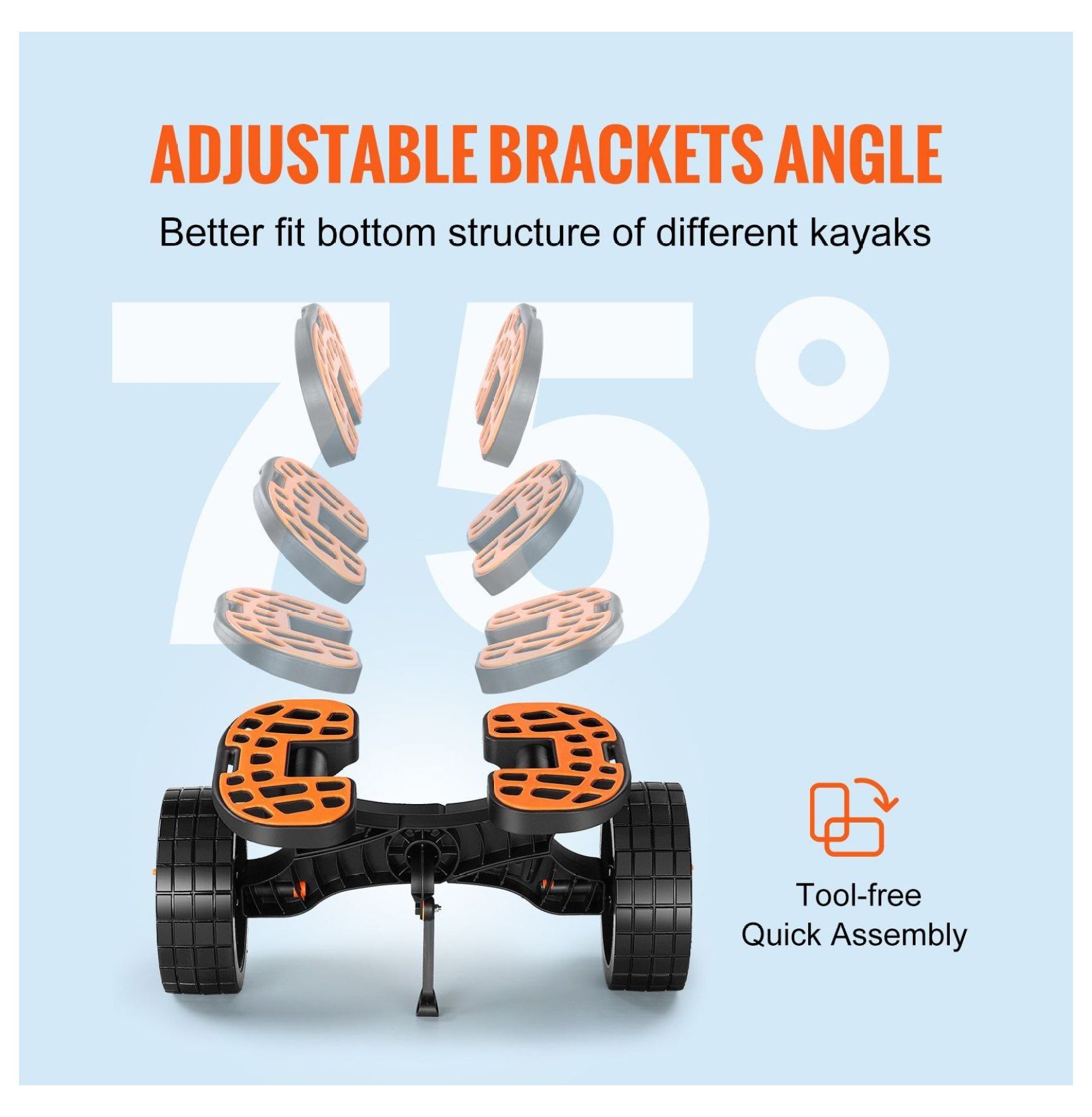 Kayak Cart Heavy Duty 320lbs, Canoe Trolley with 10'' Tires