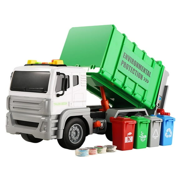13" Garbage Truck Toys Trash Truck Dump Truck with Sound And Light, Truck with 4