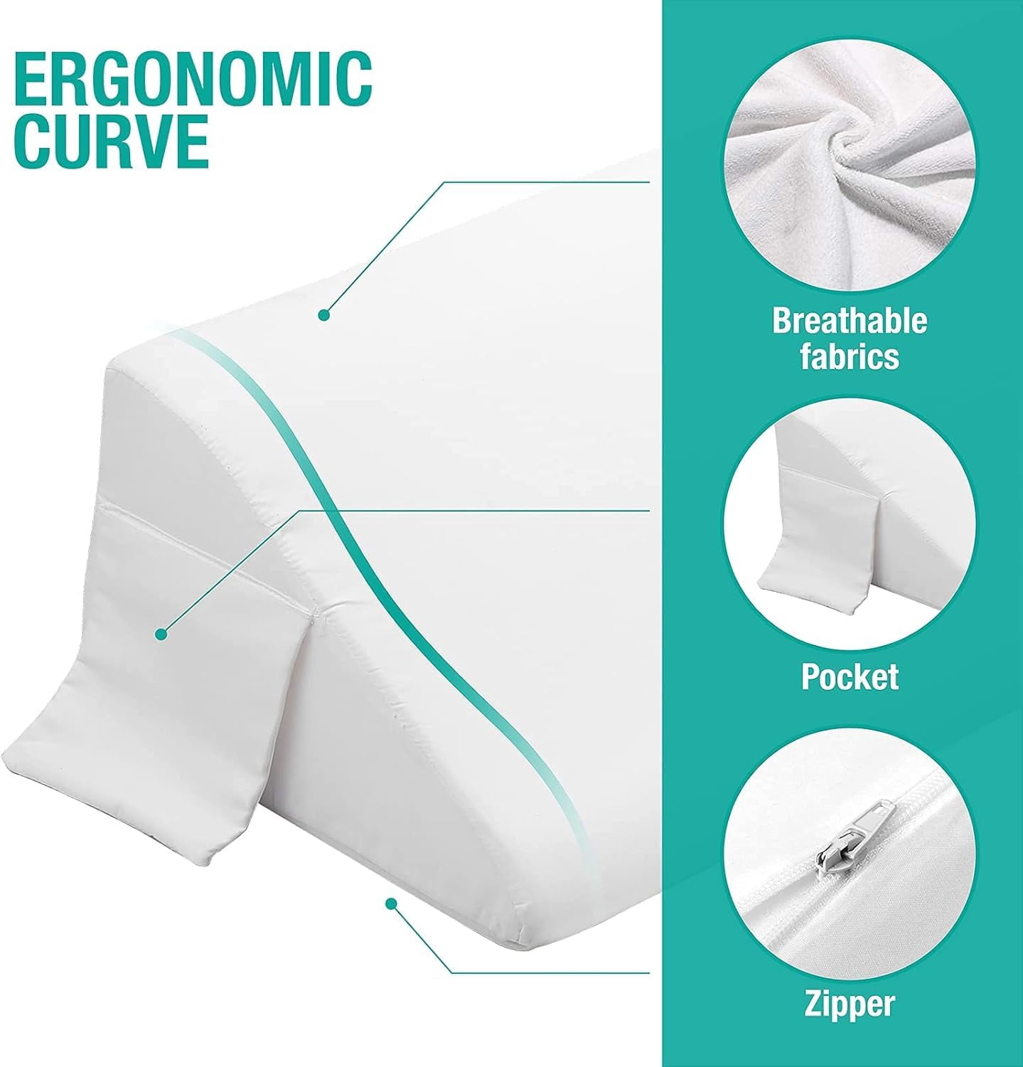 Full Bed Wedge Pillow Gap Filler/headboard Pillow/mattress Fill (0-6") Between Headboard And Mattress (white 54"x10"x6")