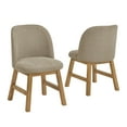 thumbnail image 2 of Weston Home Alta Wood Finish Taupe Fabric Curved Low Back Dining Chair, Set of 2, Oak Wash, 2 of 10