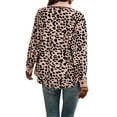thumbnail image 3 of Leopard Print Shacket Jacket, Casual Button Front Turn Down Collar Long Sleeve Outerwear, Women's Clothing, 3 of 5