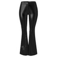 thumbnail image 3 of DuoJiaJ Women's Shiny Metallic Flared Pants High Waisted Stretchy Bell Bottom Wide Leg Pants Trousers Women’s Casual Cargo Pants Elastic Waist, 3 of 4