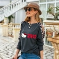 thumbnail image 3 of Hello Kitty Woman Casual Tops Long Sleeve Leopard Print Patchwork Plus Size T-Shirt Blouses, 3 of 5