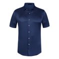 thumbnail image 5 of Lars Amadeus Satin Shirts for Men's Button Down Collared Short Sleeve Business Shirts, 5 of 6