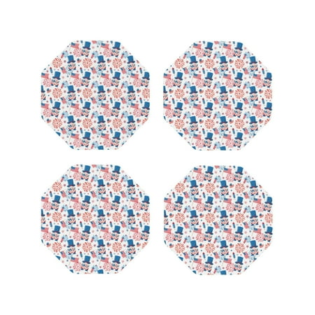 

Tideii American Gnomes for Leather Coasters 4 Pieces Anti-fouling and Anti-scalding Decorative Coasters Suitable for Restaurants Kitchens Coffee Shops-Octagon