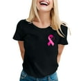 thumbnail image 2 of Cancer Awareness T Shirts for Women 2025 Short Sleeve Crewneck Pink Ribbon Graphic Tshirt Womens T Shirts, 2 of 6