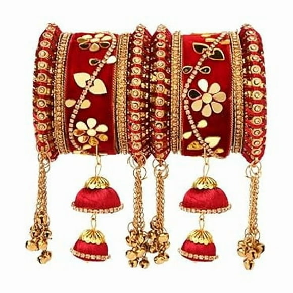 Ensemble de Bracelets de Travail et de Détail Latkan avec Embellissements Assortis pour Mariée/femmes
