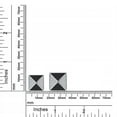 thumbnail image 4 of Bling Jewelry Mens Black Royal Blue CZ Stud Square Earrings  Pyramid, 4 of 7