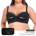 thumbnail image 6 of Comfort Padded Underwire Bra Women Seamless Bra Feature V-Neck Strapless Bra Style W-1745 Hook and Eye Closure Sports Bras Plus Size Black 38E, 6 of 8