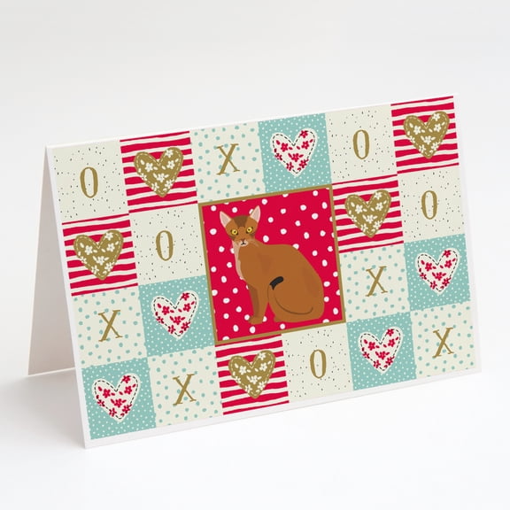 Abyssinian Cat Love Greeting Cards and Envelopes Pack of 8