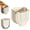 Beige, variant on Collapsible Hanging Trash Can, Foldable Kitchen Trash Can, Wall Mounted Folding Bin for Peels Waste Recycling