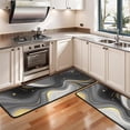 thumbnail image 3 of Kitchen Rugs Sets Of 2,Black and Gold Marble Glitter Splashes Pattern Anti Fatigue Kitchen Mat Rugs Non Slip Washable,Decorative Kitchen Floor Mats for Kitchen,Sink,Laundry,17"x47"+17"x47", 3 of 5