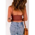 thumbnail image 1 of ABPHQTO Camiseta sin mangas de punto recortada con tirantes de espagueti acanalado marrón para mujer, 1 of 5