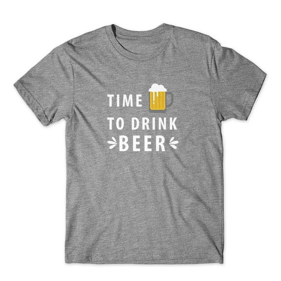 Mighty Circus Time to Drink Beer T-Shirt 100% Cotton Premium Tee - Gray, Tripple Extra Large