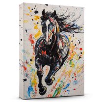 Horse Black Missouri Fox Trotter Canvas Wall Art Animal Decor, Horse Black Missouri Fox Trotter Canvas Prints Wild Animal Artwork for Living Room Bedroom Office 190HD567