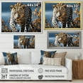 thumbnail image 4 of Designart "The Graceful Beauty of a Sleek Leopard" Animals Floater Framed Wall Decor, 4 of 7