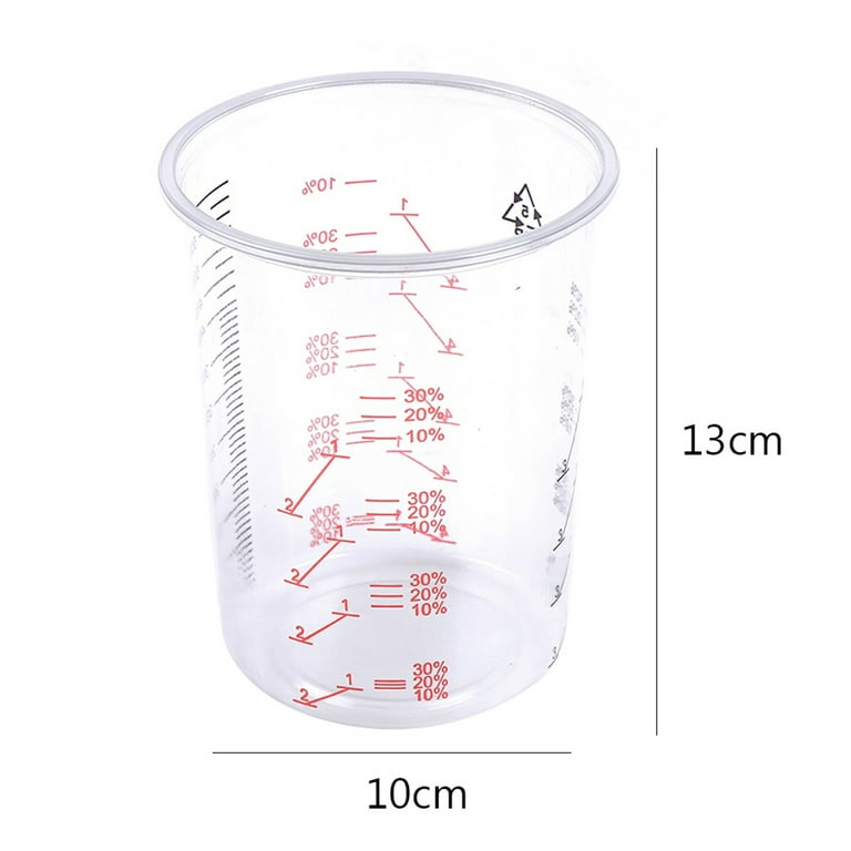  TOYANDONA Disposable Measuring Cup Set Pack of 100 Clear Cups  Plastic Measuring Cups 10ml Transparent Paint Mixing Cups Thickened Measuring  Cups: Home & Kitchen