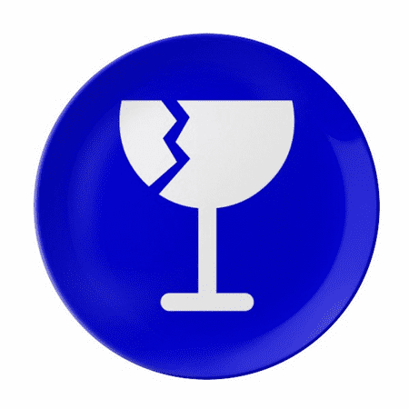 

Fragile Blue Square Warning Mark Plate Decorative Porcelain Salver Tableware Dinner Dish