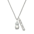thumbnail image 1 of Delight Jewelry Silvertone 3-D Imitation Pearl & Clear Crystal Owl Silvertone Hope Anchors the Soul Bar Charm Necklace, 23", 1 of 4