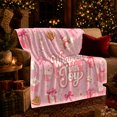 thumbnail image 3 of Wrapped Joy Holiday Pink Glitter Text Presents Cupcake, Festive Holiday Scene, Warm Flannel Blanket for Living Room and Reading Nook, Art Lovers Friendship Gift, Festive Home Decor, 3 of 9