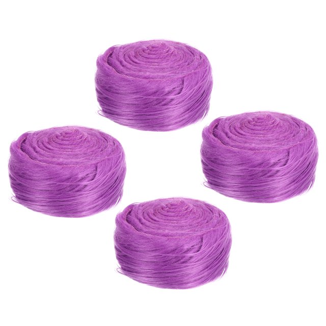 Unique Bargains Plush Faux Fur Fabric Precut Strips, 59' x 2' Fluffy Faux Fur Ribbon, Purple 4Pack
