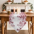 thumbnail image 3 of Table Runners 36 Inches Long, Pink Red Eucalyptus Leaves Cotton Linen Kitchen Dining Coffee Table Runner for Party Home Decor, Watercolor Spring Summer Botanical Tabletop Dresser Scarves 13x36 Inch, 3 of 9