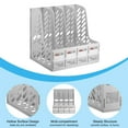 thumbnail image 3 of Uxcell Collapsible Magazine File Holder, 4 Vertical Compartment Sturdy Desktop Organizer, Grey, 3 of 5