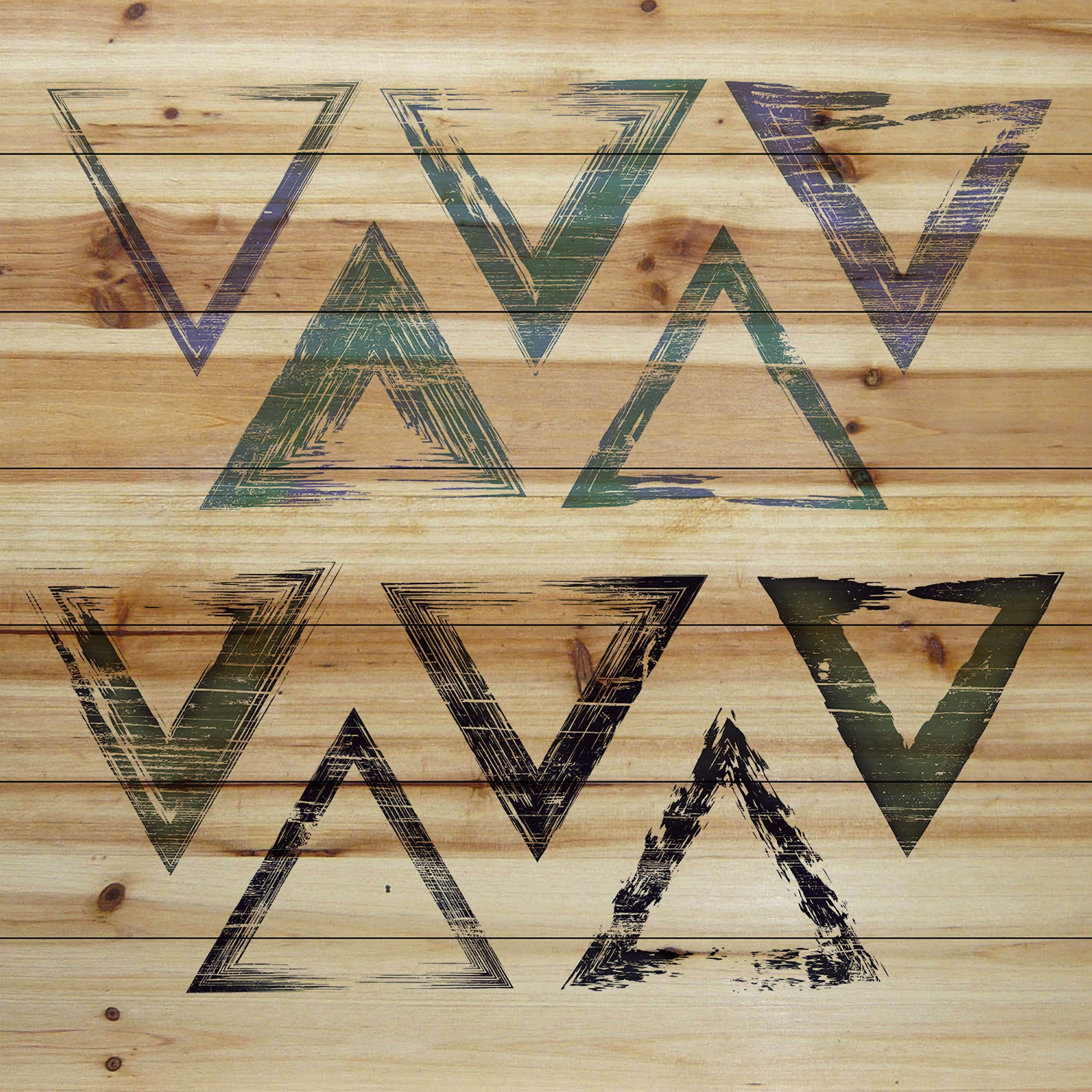Marmont Hill - "Outlines" Painting Art Print on Natural Pine Wood