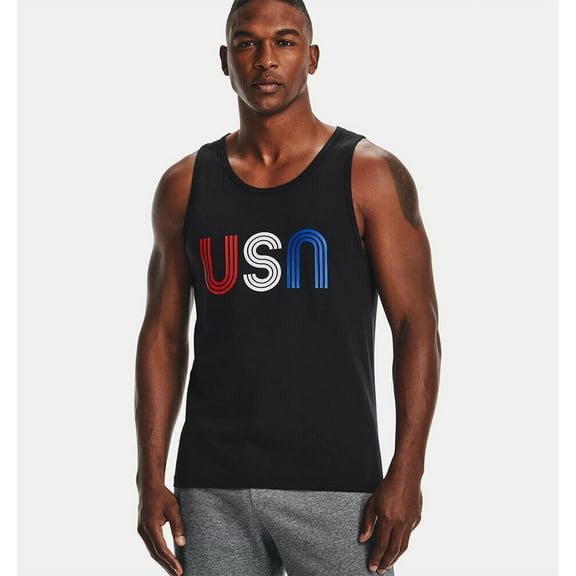 Under Armour Men's UA Freedom USA Tank Top 1362060-001 Black