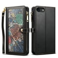 thumbnail image 2 of Feishell Crossbody Wallet Phone Case for Apple iPhone 7/8/SE 2020/SE 2022,with Hand Strap & Shoulder Strap,Luxury PU Leather Magnetic Clasp Multi Card Slots Flip Kickstand Phone Case,Black, 2 of 17