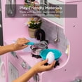 thumbnail image 4 of Best Choice Products Pretend Play Kitchen Wooden Toy Set for Kids w/ Telephone, Utensils, Oven, Microwave - Pink, 4 of 8