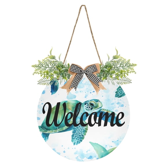 Turtles Welcome Sign for Front Door Wreath Door Sign for Farmhouse Porch Decoration Indoor Outdoor