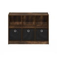 thumbnail image 3 of Furinno Basic 3x2 Bookcase Storage w/Bins, Amber Pine/Black, 3 of 6