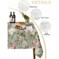 thumbnail image 2 of White Pink Flower Table Cloth, Waterproof Tablecloth for Square Tables, Shabby Chic Spring Vintage Leaf Green Reusable Washable Fabric Table Cover for Restaurant Kitchen Dining Tables 54"x54", 2 of 9
