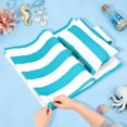 thumbnail image 4 of Uxcell Chaise à Sangle de Plage de Remplacement en Toile pour Salon avec Coussin à Rayures Bleu Ciel, 4 of 7