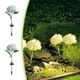 thumbnail image 1 of Luces solares decorativas de hortensias para patio exterior (paquete de 2) | Postes de jardín LED multicolor con varillas de acero inoxidable impermeables | Iluminación ambiental para patio, césped,, 1 of 6