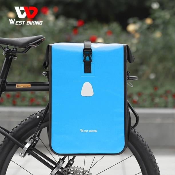 WEST BIKING Bolsa para bicicleta 15L Bolsa para portaequipajes trasera para bicicleta Impermeable (Azul)