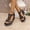 Black, variant on Wedge Sandals for Women Butterfly Rhinestone Wedge Sandals Open Toe Ankle Strap Thick-Soled Sandals Party Wedding Evening formal Footwear White 36