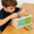 thumbnail image 4 of Montessori For Toddlers Early Learning Color Recognition Shape Sorter Wooden Educational Activity Cube With, 4 of 8